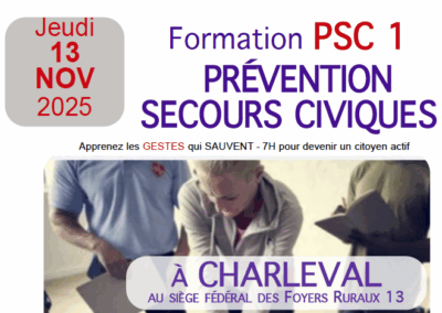 Formation PSC 1 le 13 Novembre 2025
